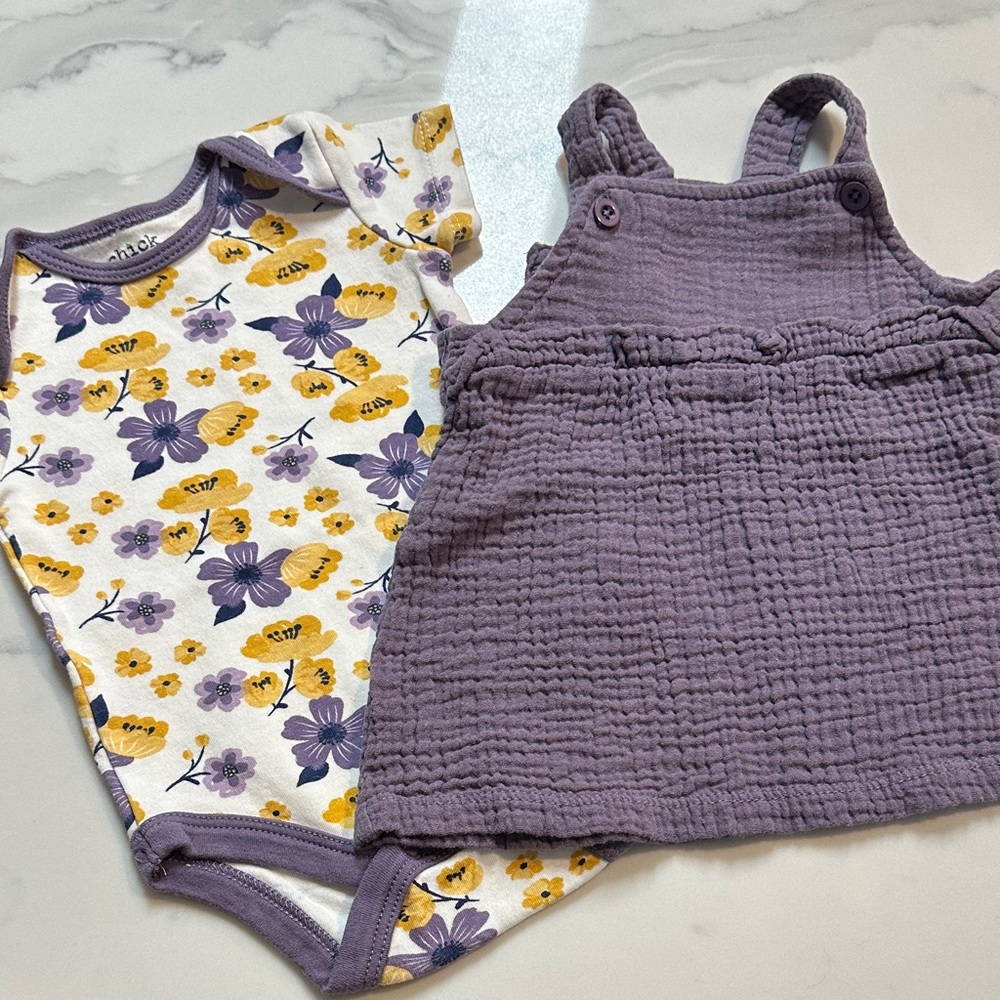 Chick Pea Purple Dress with Onesie Baby Outfit